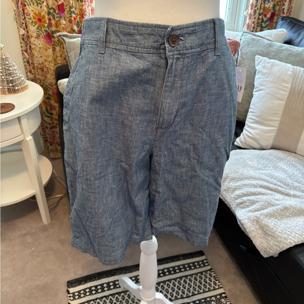 GAP Light Blue Flat Front Women Shorts
